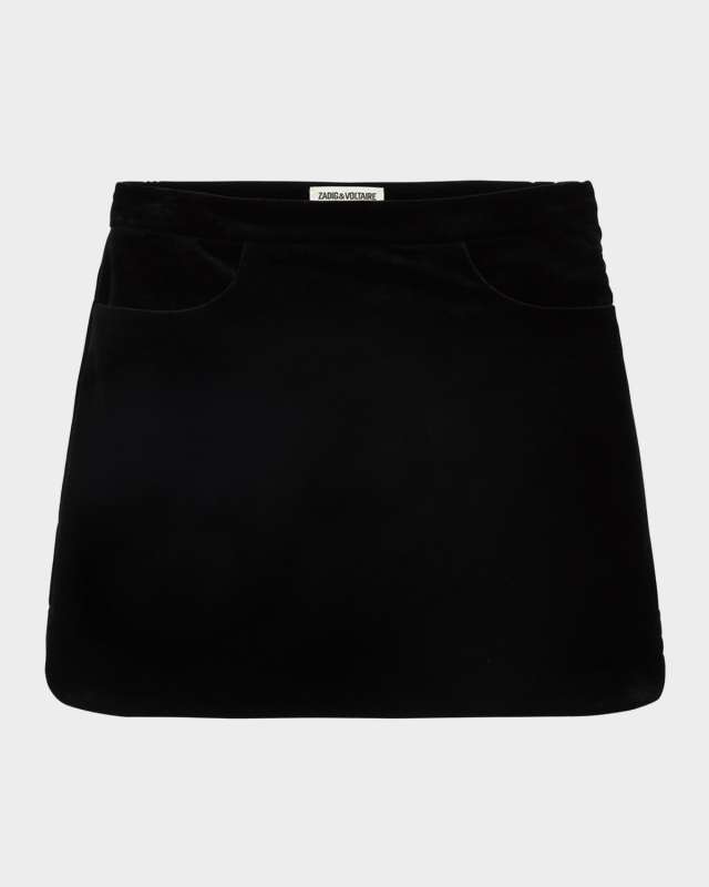 Jinette Velvet Mini Skirt